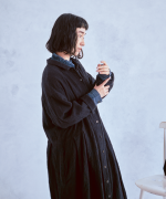 コットンウールグレンチェック　コートワンピース